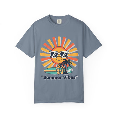 Summer Vibes T-Shirt — Retro Sun with Sunglasses Beach Graphic