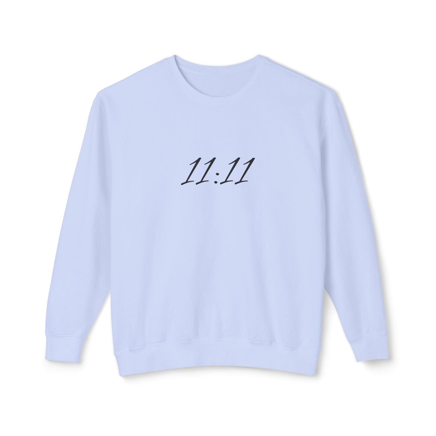 11:11 Crewneck Sweatshirt — Minimal White 'Blessed' Back Design