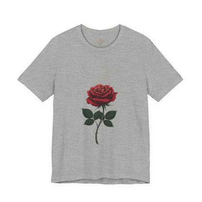 Red Rose Graphic Tee - Vintage Single Bloom T-Shirt