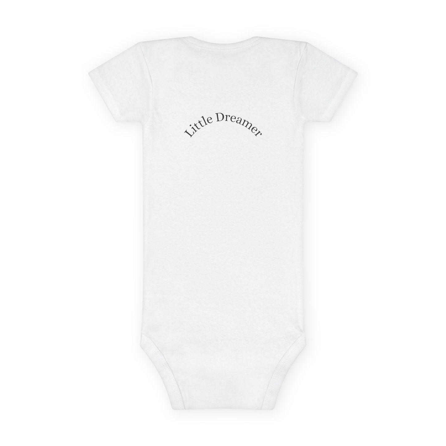 Baby Onesie - 'Little Dreamer' Moon & Sleeping Baby Short Sleeve Bodysuit