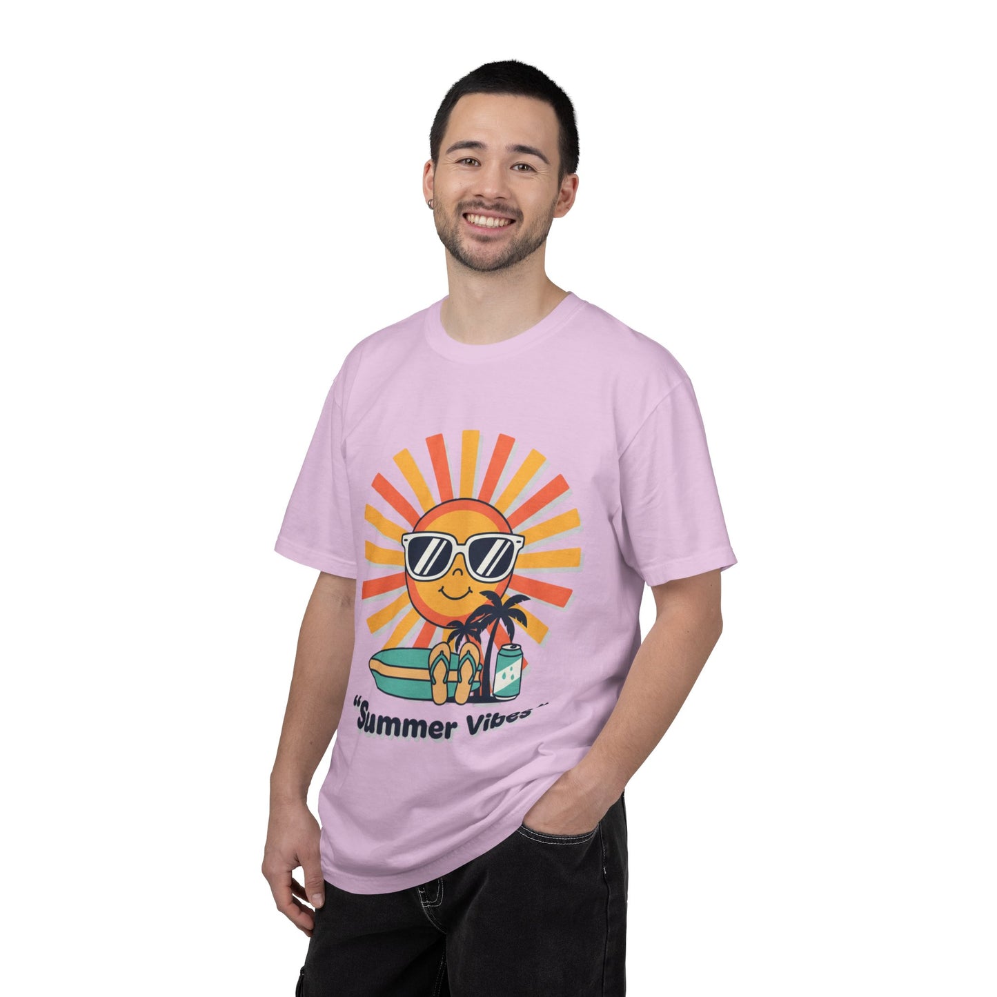 Summer Vibes T-Shirt — Retro Sun with Sunglasses Beach Graphic