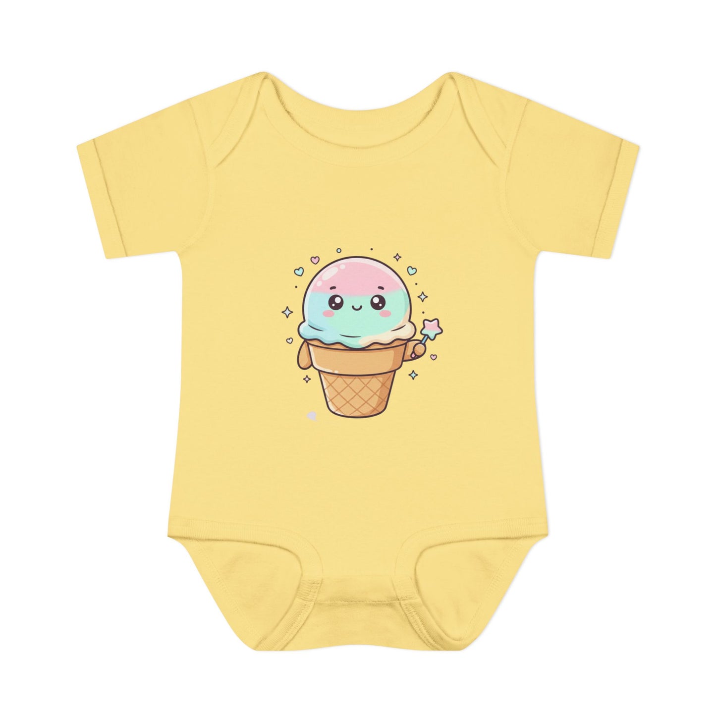 Cute Kawaii Ice Cream Cone Infant Bodysuit - Pastel Baby Onesie