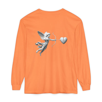 Cupid Cherub Long Sleeve Tee — Vintage Cupid Heart Graphic