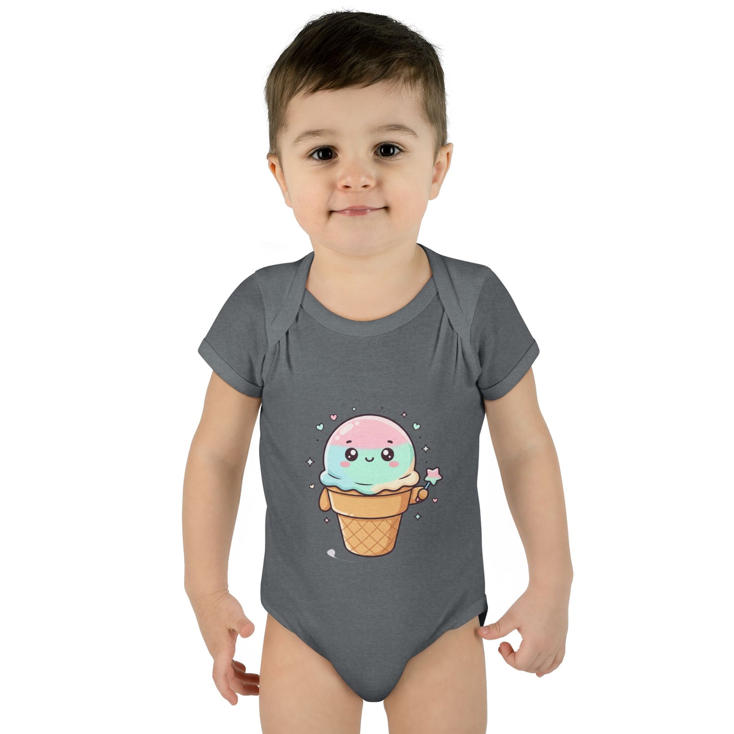 Cute Kawaii Ice Cream Cone Infant Bodysuit - Pastel Baby Onesie