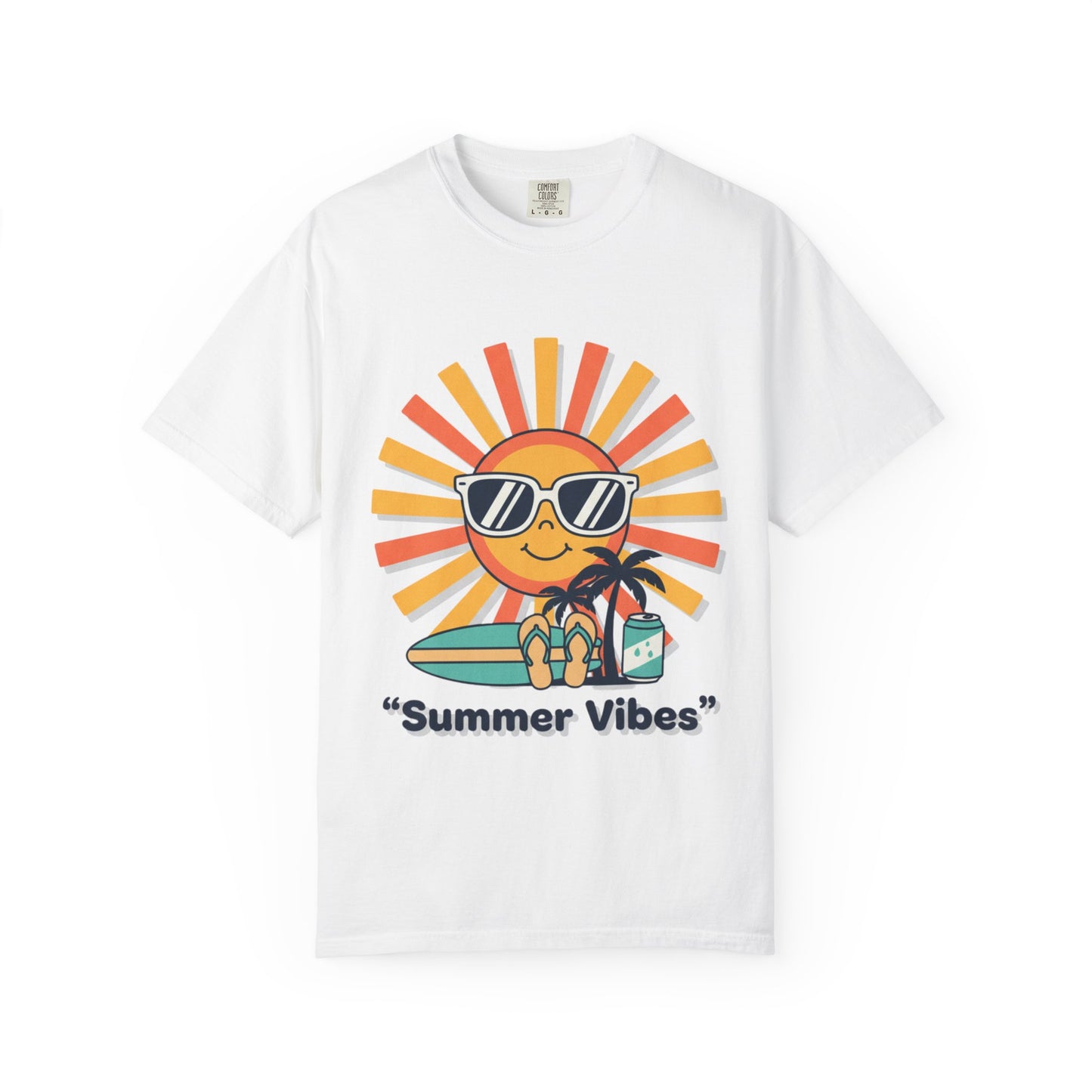 Summer Vibes T-Shirt — Retro Sun with Sunglasses Beach Graphic
