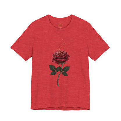 Red Rose Graphic Tee - Vintage Single Bloom T-Shirt