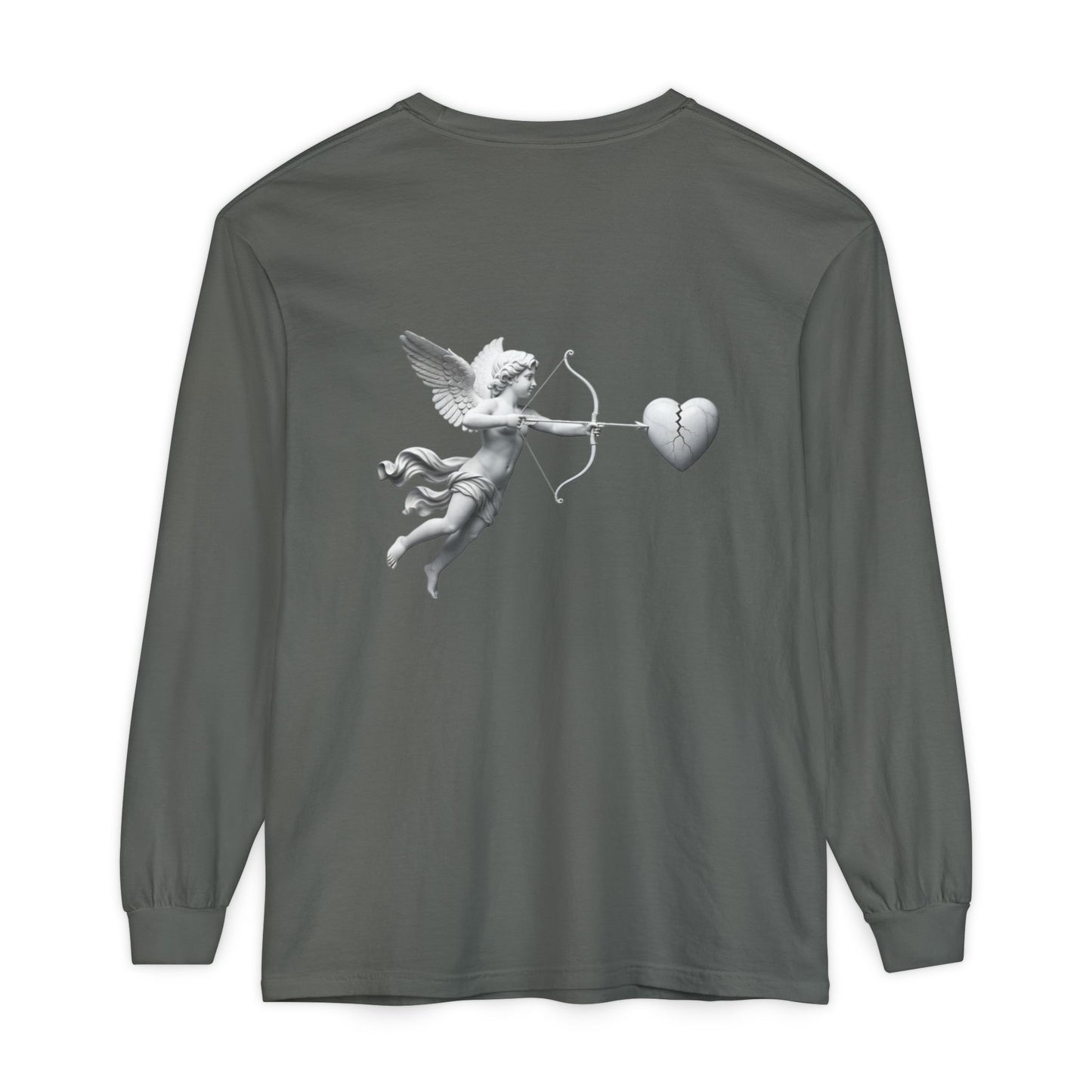 Cupid Cherub Long Sleeve Tee — Vintage Cupid Heart Graphic