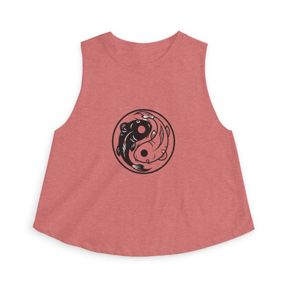 Yin Yang Koi Crop Top — Women's Graphic Crop Tank
