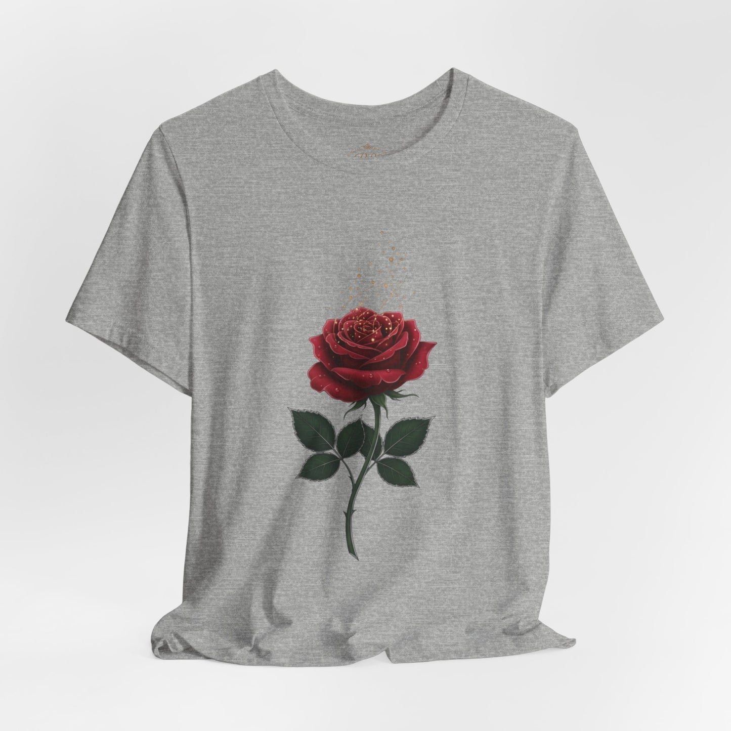 Red Rose Graphic Tee - Vintage Single Bloom T-Shirt