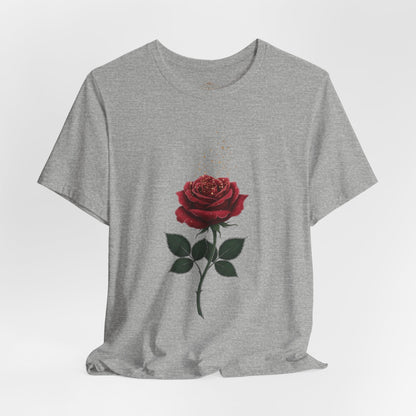 Red Rose Graphic Tee - Vintage Single Bloom T-Shirt