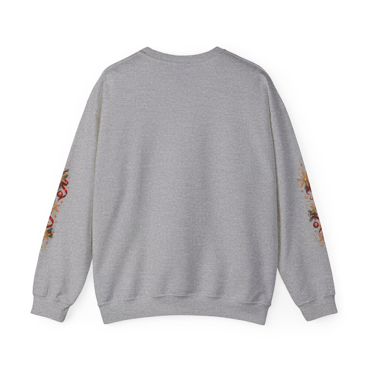 Merry Christmas Reindeer & Christmas Tree Sweatshirt – Festive Holiday Crewneck with Decorative Sleeves