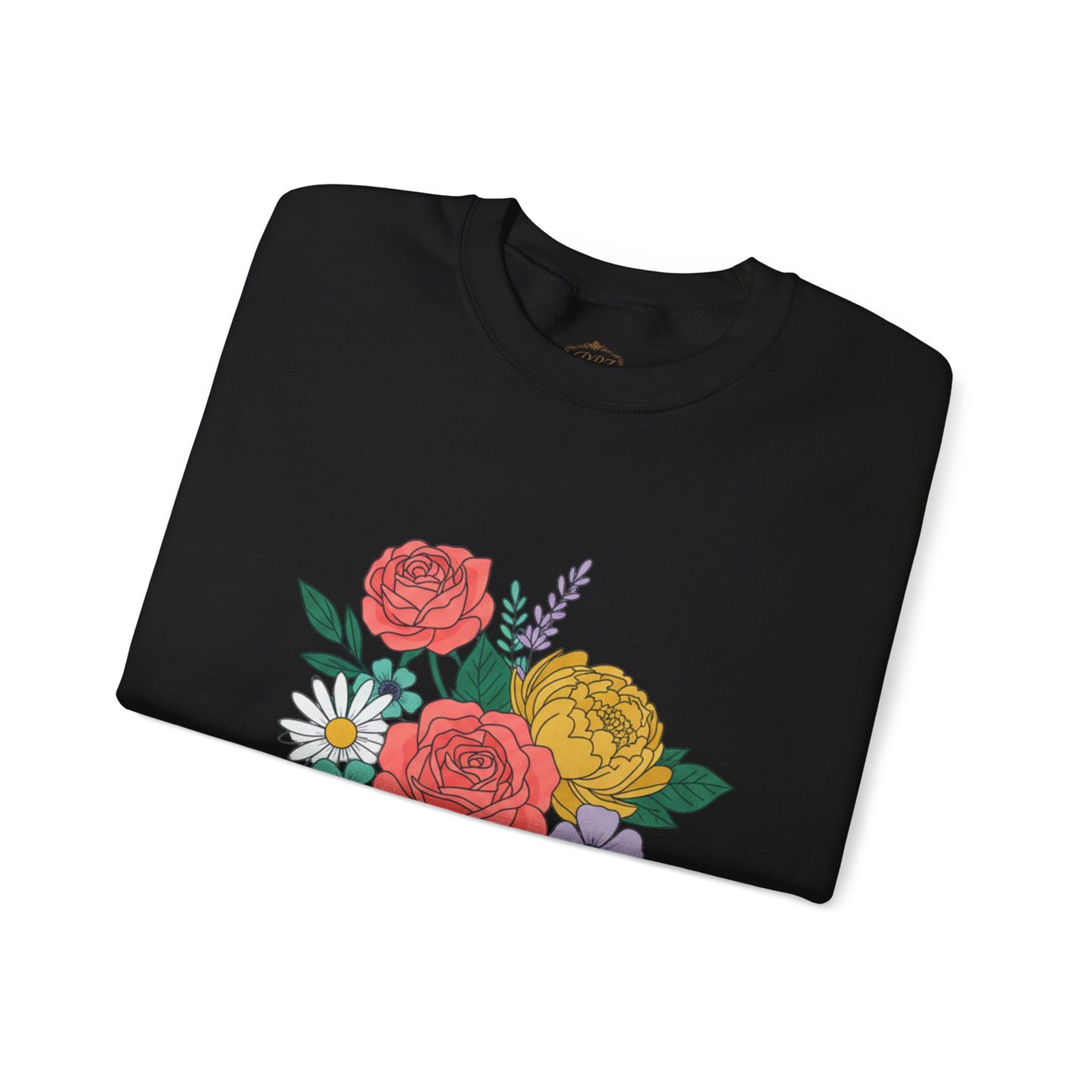 Floral Bouquet Crewneck Sweatshirt — Rose & Daisy Garden Graphic
