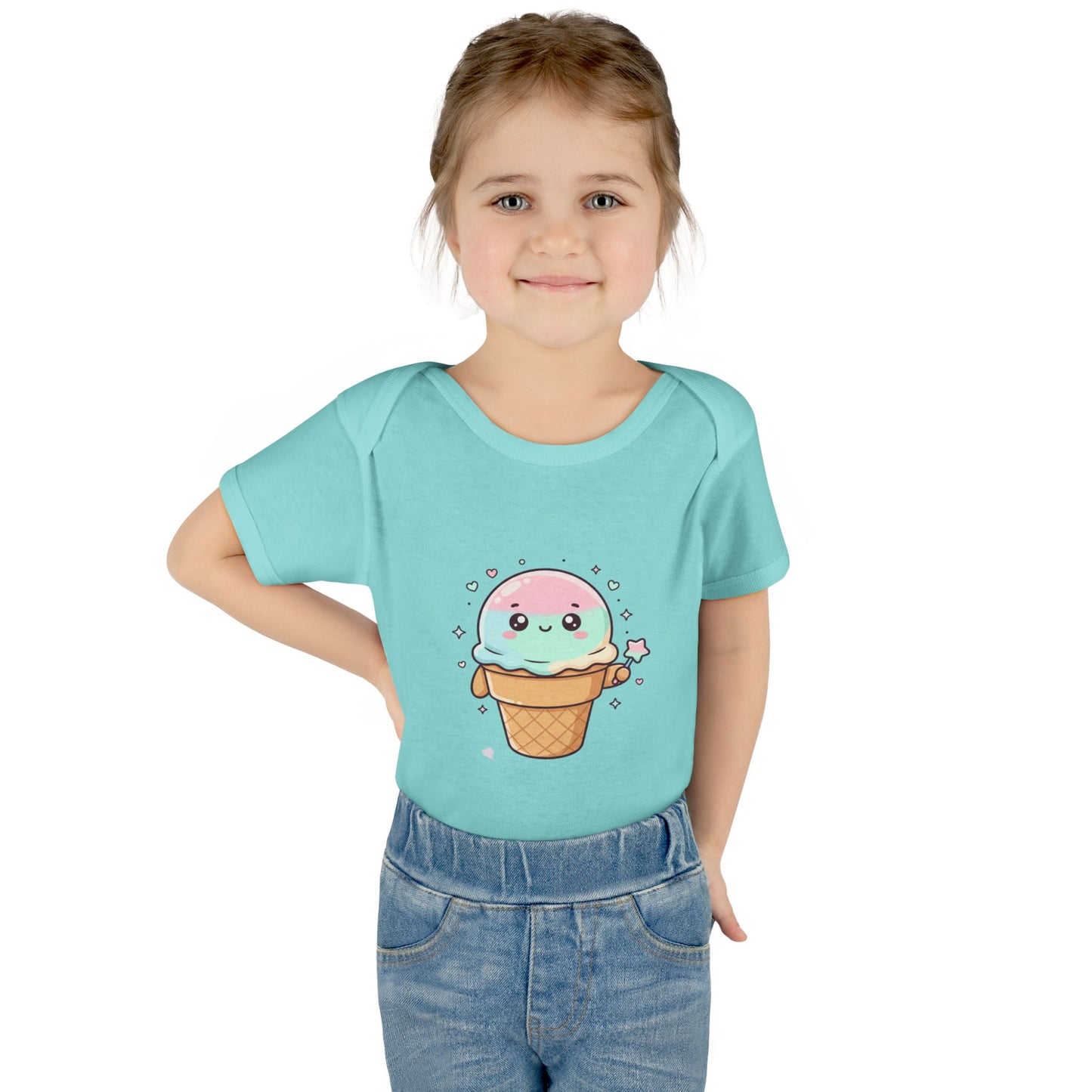 Cute Kawaii Ice Cream Cone Infant Bodysuit - Pastel Baby Onesie