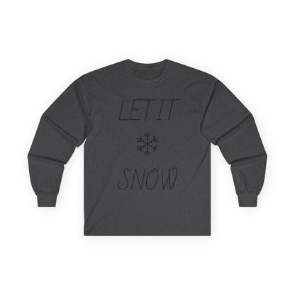 Let It Snow Long Sleeve Tee — Minimal Snowflake Holiday Shirt