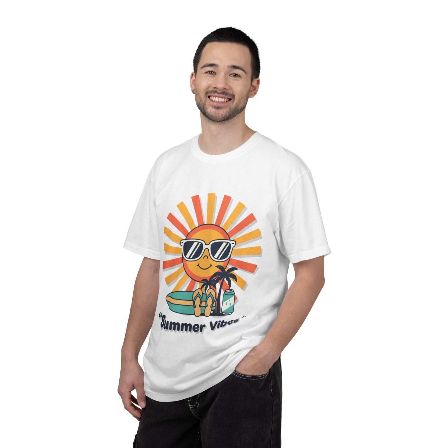 Summer Vibes T-Shirt — Retro Sun with Sunglasses Beach Graphic