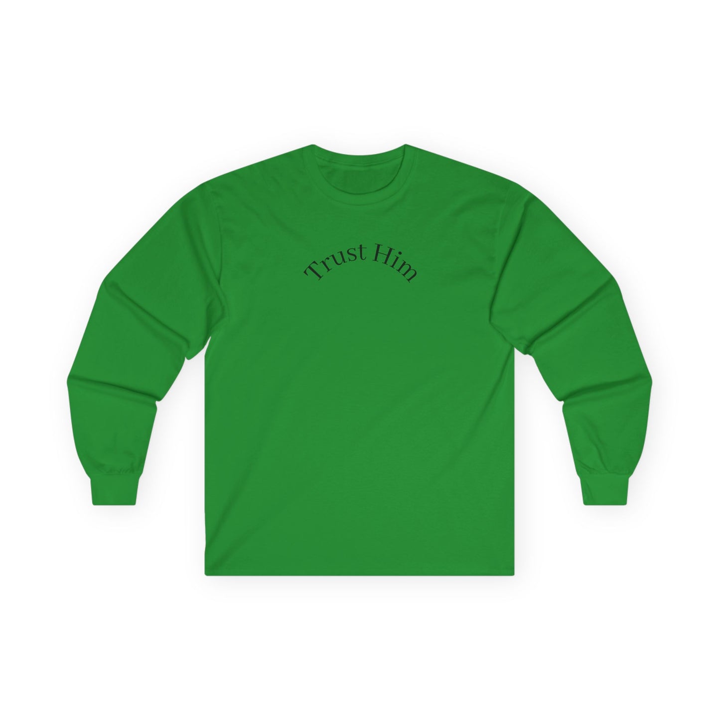 Trust Him Long Sleeve Tee — "With God, all things are possible" Christian Cotton Shirt
