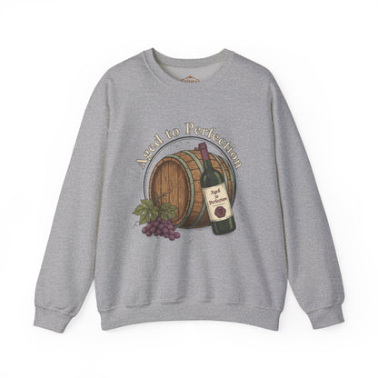 Wine Barrel 'Aged to Perfection' Sweatshirt — "Birthday Vibes Only" Crewneck