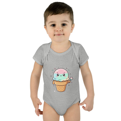 Cute Kawaii Ice Cream Cone Infant Bodysuit - Pastel Baby Onesie