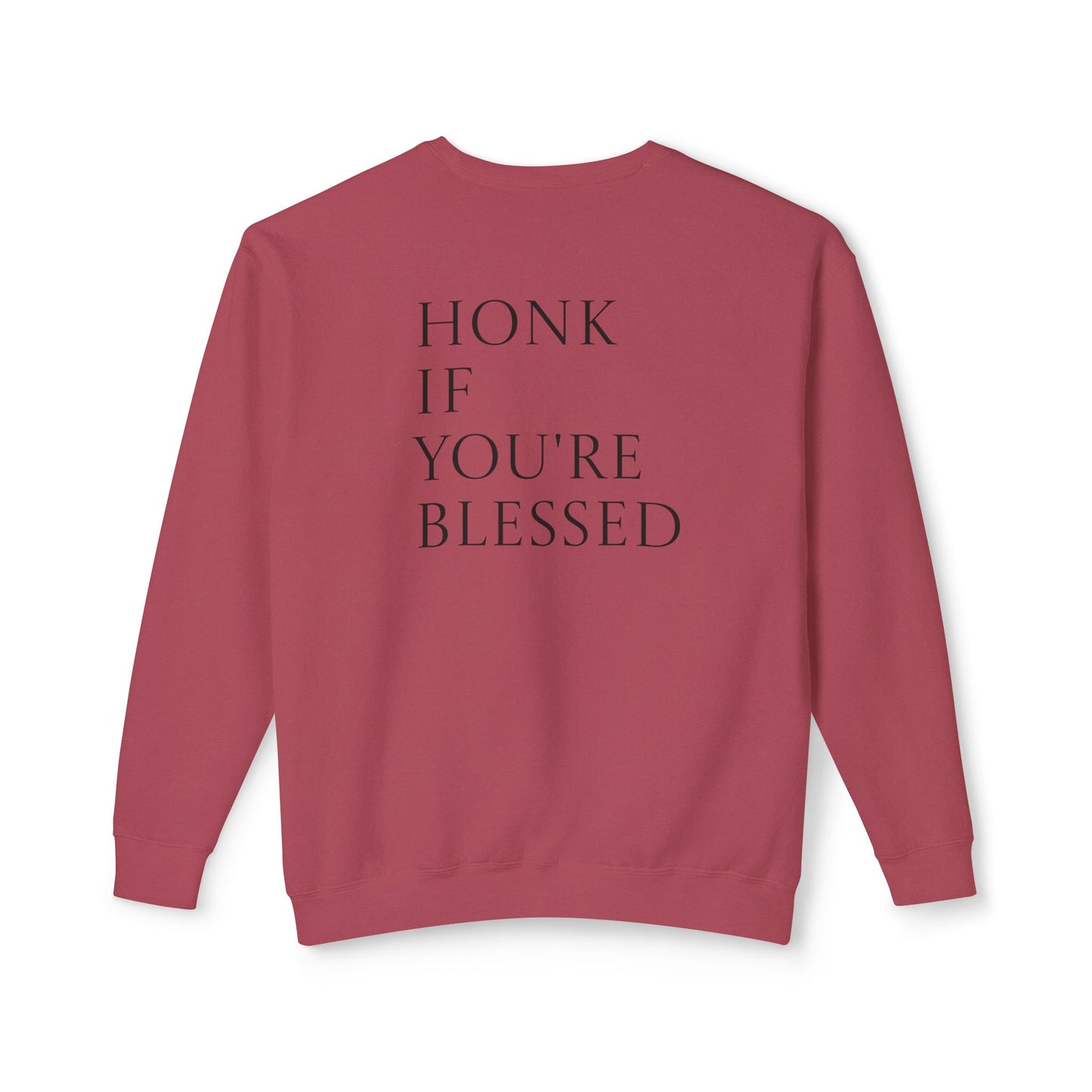 Honk If You're Blessed Crewneck Sweatshirt — Minimal Faith-Inspired Graphic