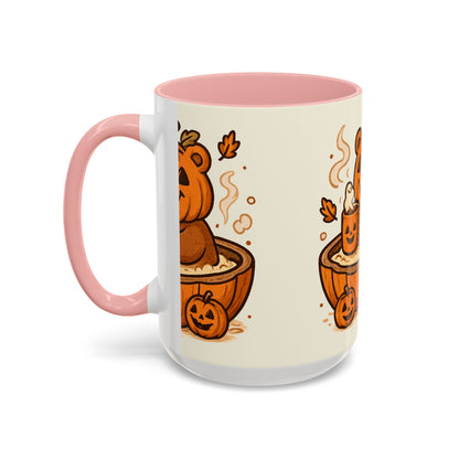 Halloween Bear Coffee Mug, Cute Pumpkin Mug, Fall Decor Gift, Cozy Autumn Drinkware, Seasonal Sip, Holiday Mug