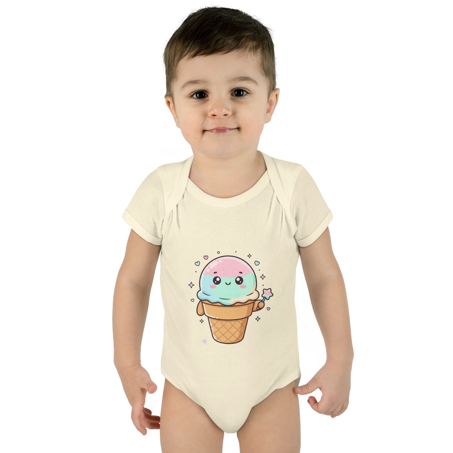 Cute Kawaii Ice Cream Cone Infant Bodysuit - Pastel Baby Onesie