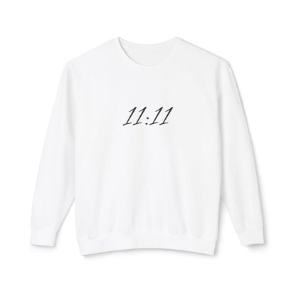 11:11 Crewneck Sweatshirt — Minimal White 'Blessed' Back Design