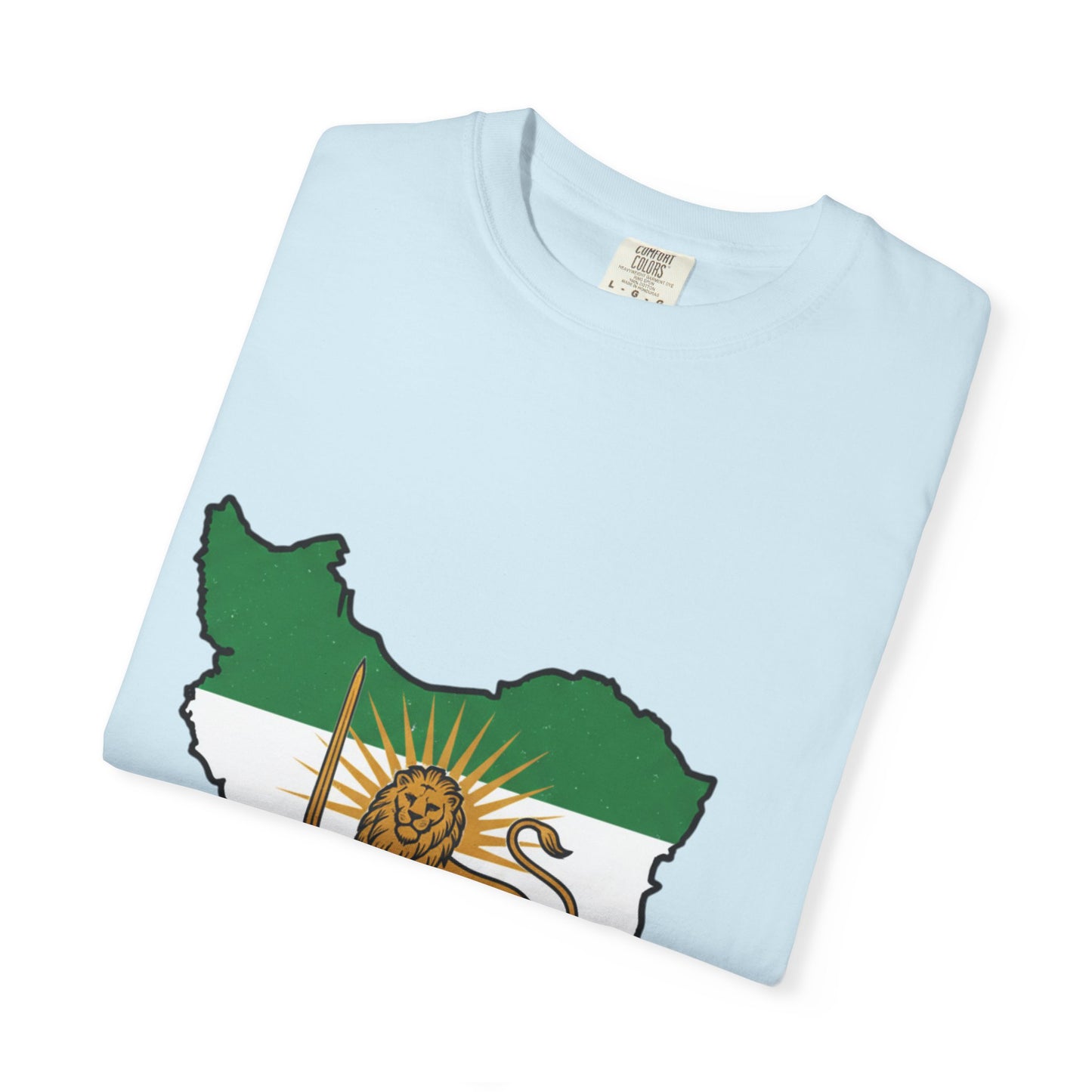 Iran Map T-Shirt with Lion and Sun Flag — Persian Heritage Tee