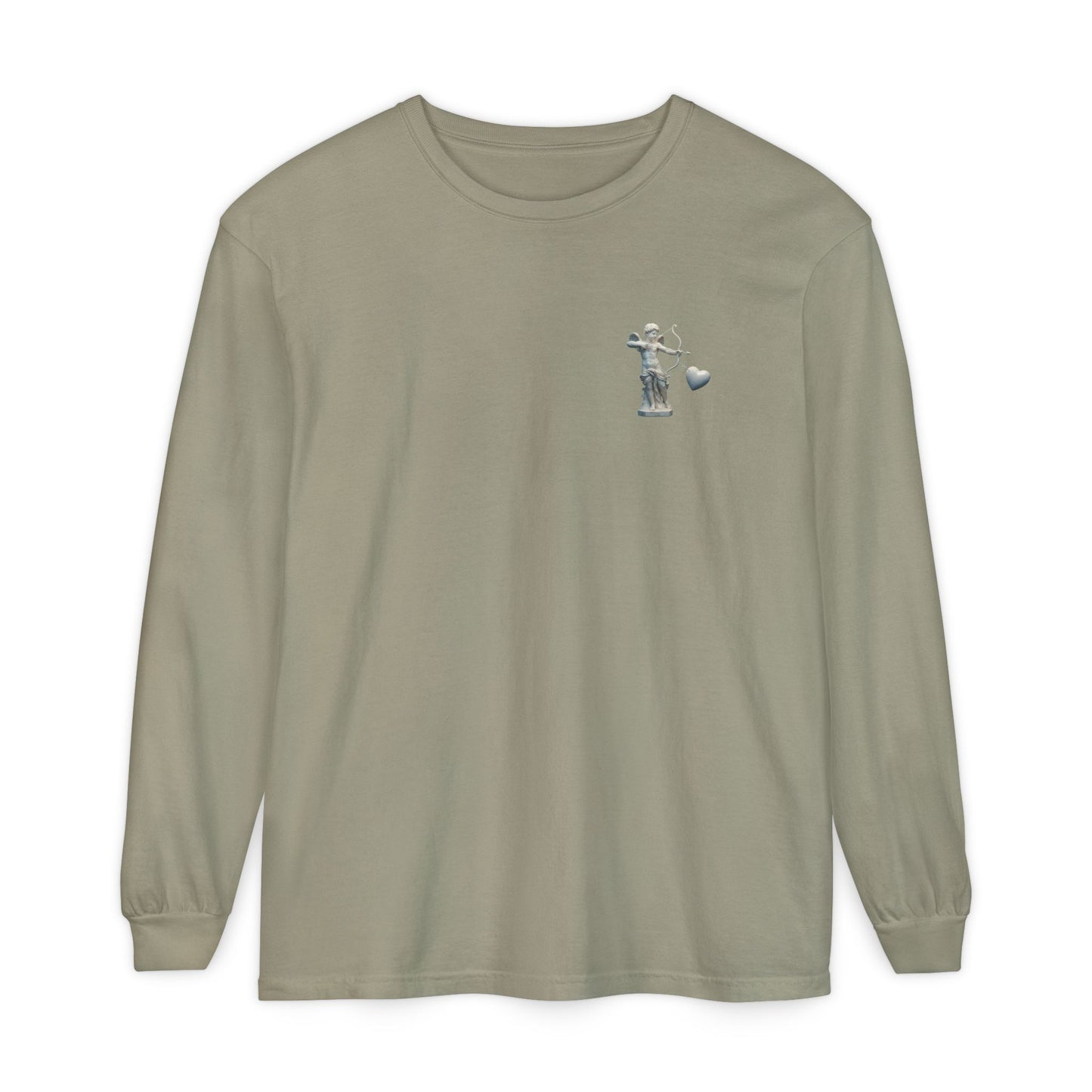 Cupid Cherub Long Sleeve Tee — Vintage Cupid Heart Graphic