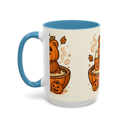 Halloween Bear Coffee Mug, Cute Pumpkin Mug, Fall Decor Gift, Cozy Autumn Drinkware, Seasonal Sip, Holiday Mug