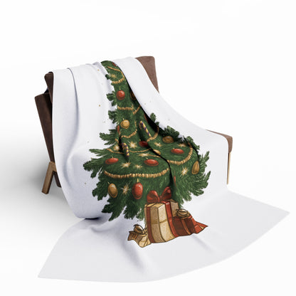 Cozy Christmas Fleece Blanket, Holiday Throw, Festive Decor, Winter Gift, Snuggly Tree Blanket, Christmas Cheer