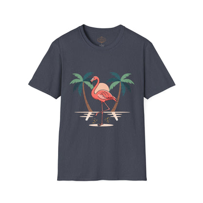 Flamingo Beach T-Shirt — Tropical Palm Island Graphic Tee