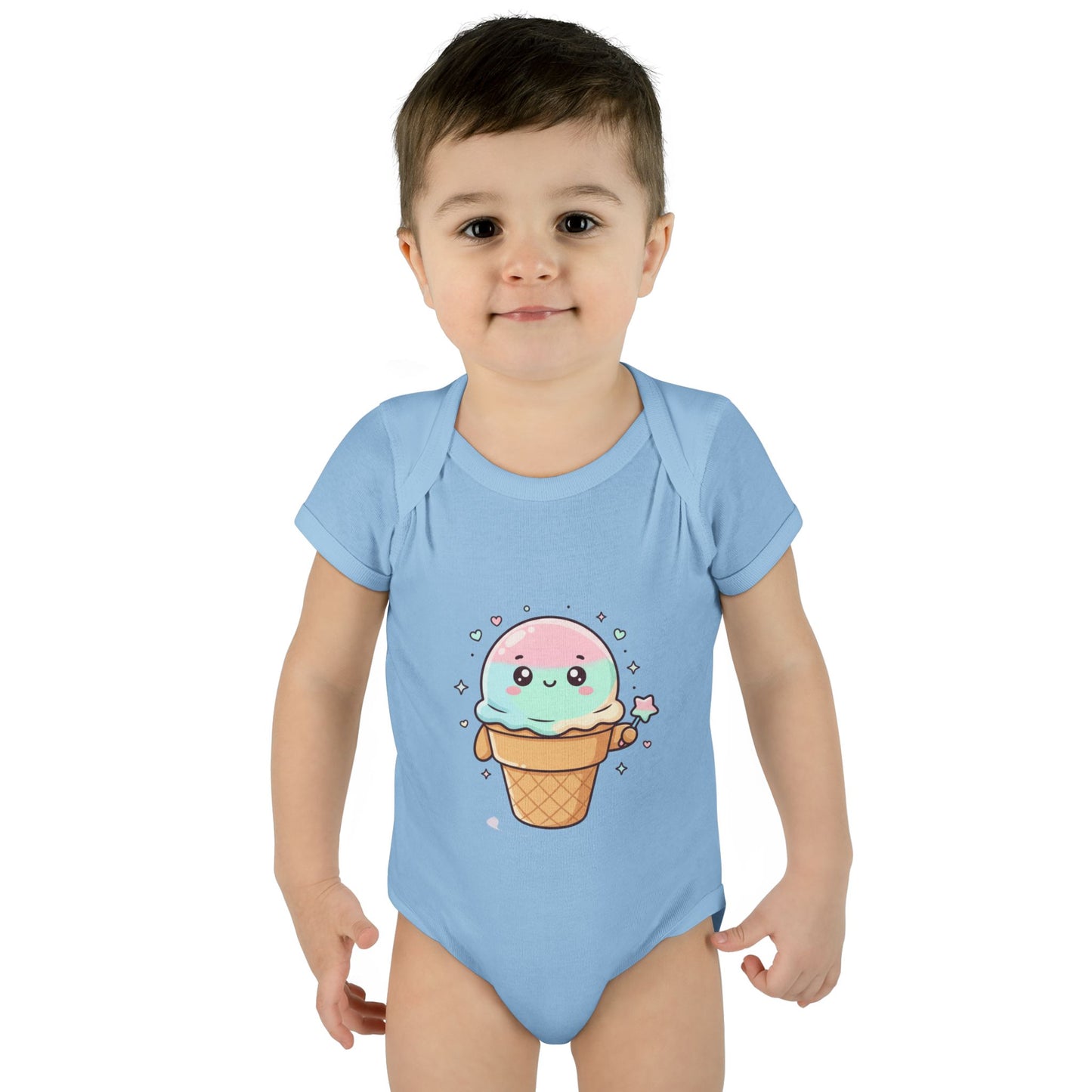 Cute Kawaii Ice Cream Cone Infant Bodysuit - Pastel Baby Onesie