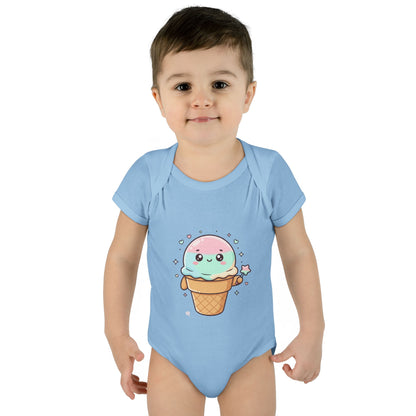 Cute Kawaii Ice Cream Cone Infant Bodysuit - Pastel Baby Onesie