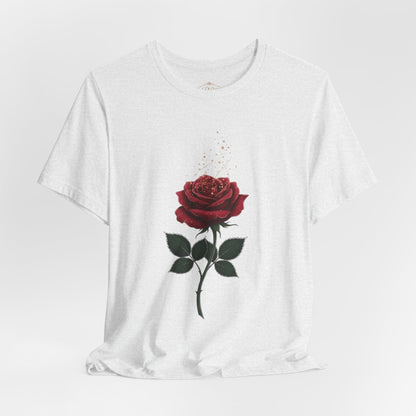 Red Rose Graphic Tee - Vintage Single Bloom T-Shirt