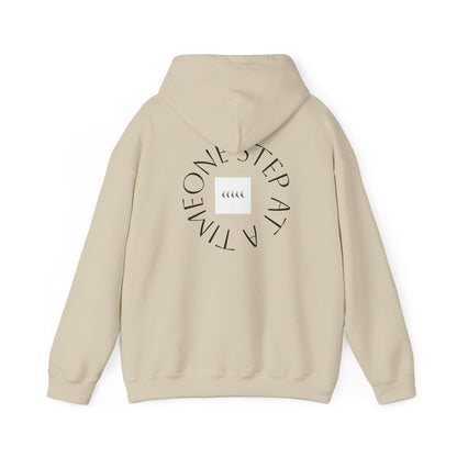 Hoodie — "One Step at a Time" Minimalist Motivational Pullover