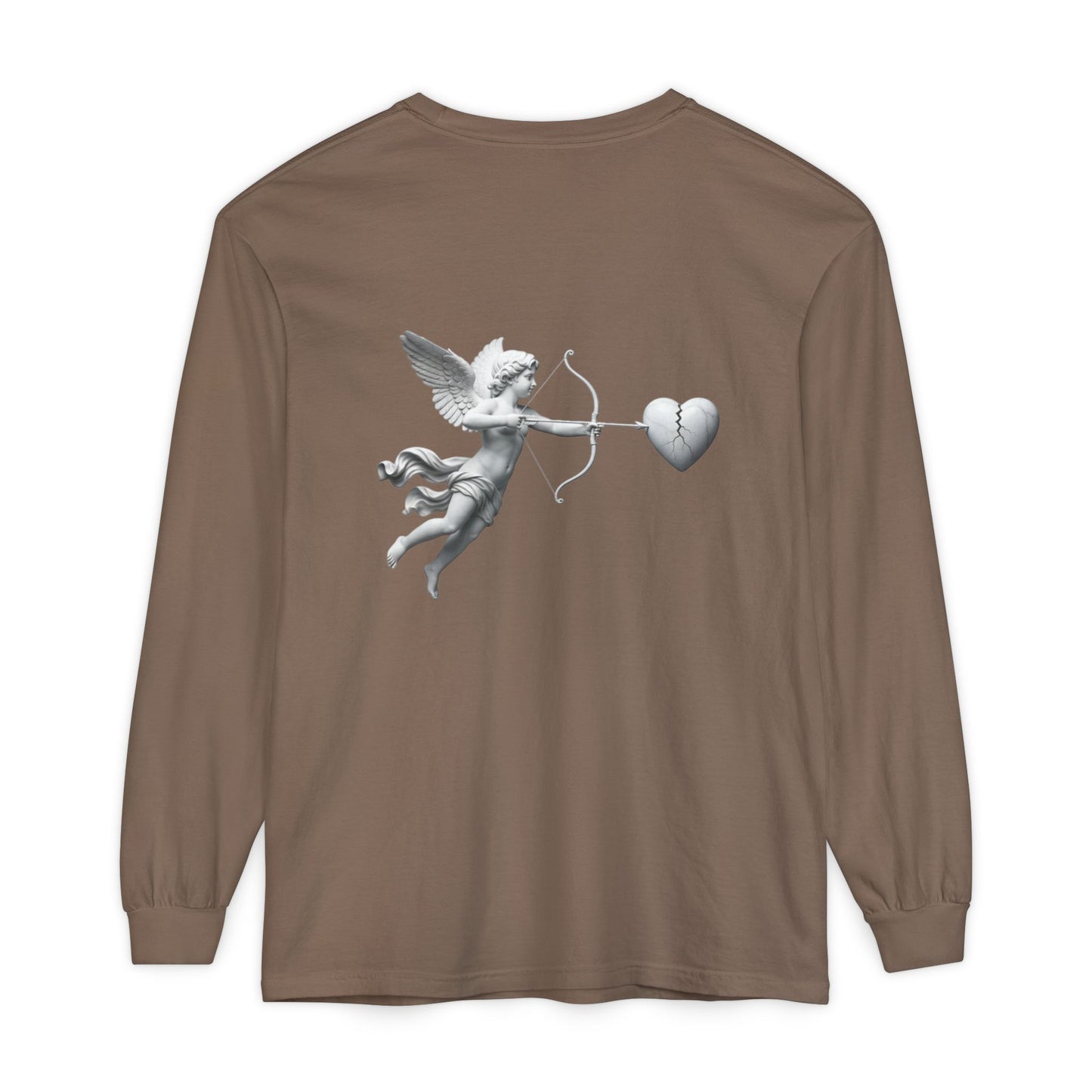 Cupid Cherub Long Sleeve Tee — Vintage Cupid Heart Graphic