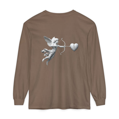 Cupid Cherub Long Sleeve Tee — Vintage Cupid Heart Graphic