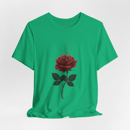 Red Rose Graphic Tee - Vintage Single Bloom T-Shirt