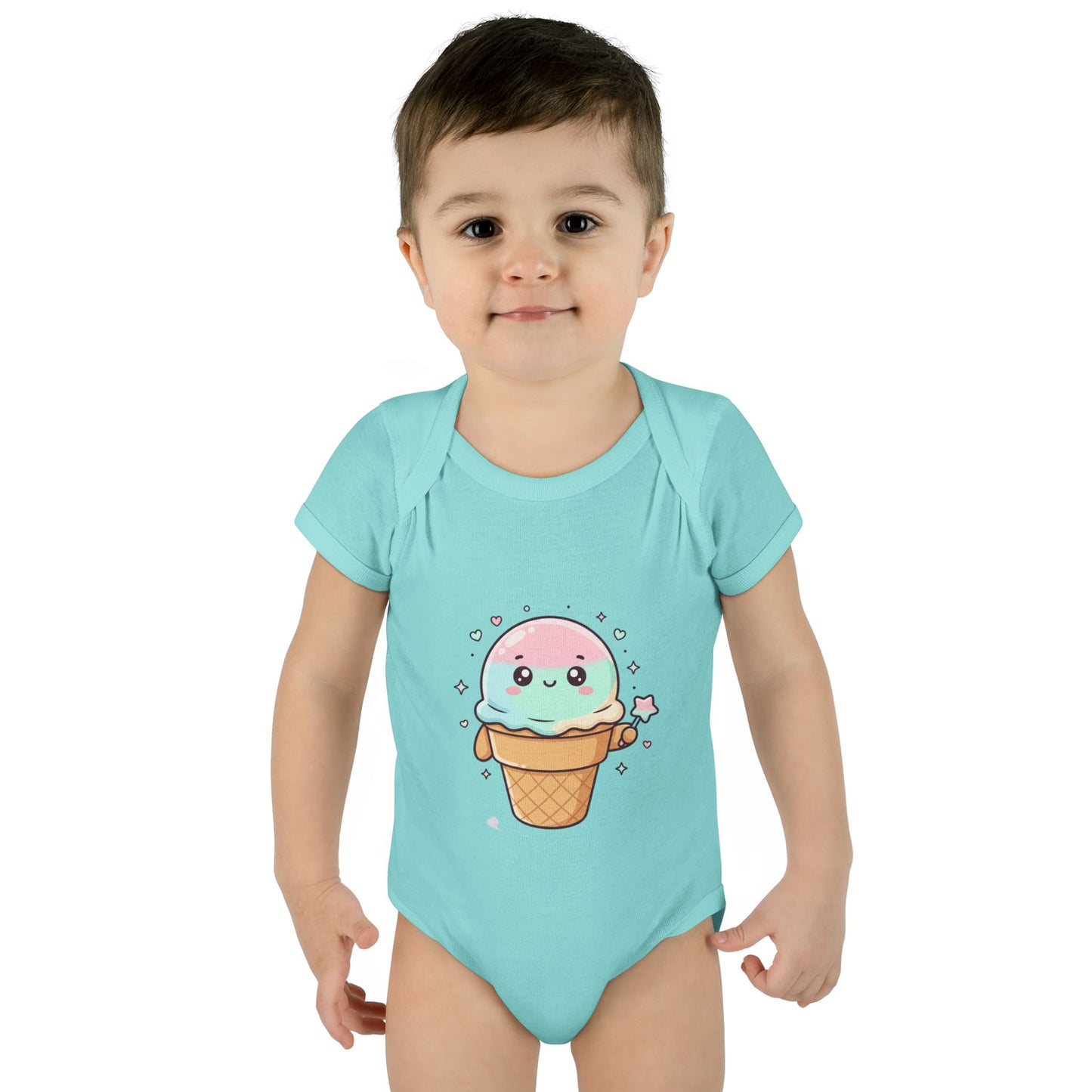 Cute Kawaii Ice Cream Cone Infant Bodysuit - Pastel Baby Onesie