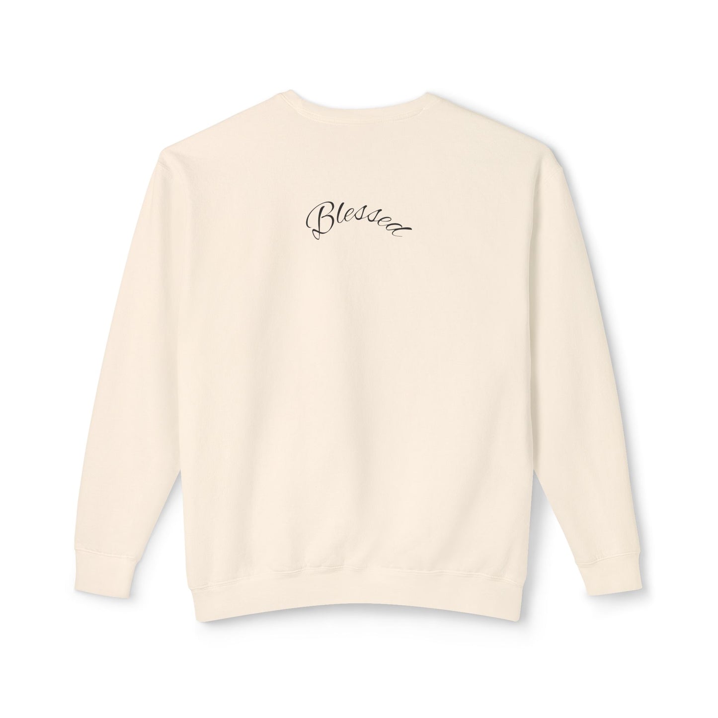 11:11 Crewneck Sweatshirt — Minimal White 'Blessed' Back Design