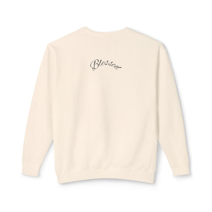 11:11 Crewneck Sweatshirt — Minimal White 'Blessed' Back Design