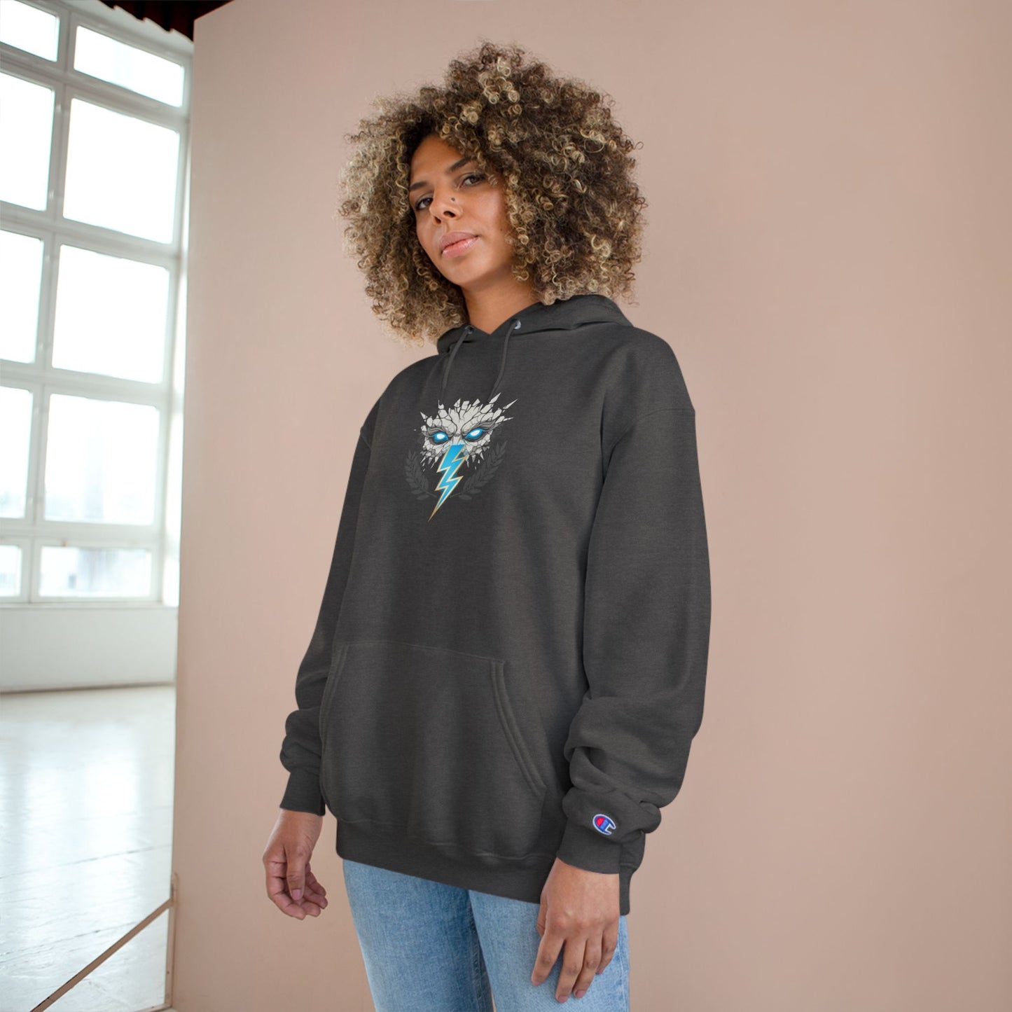 Champion Hoodie — Lightning Crest Athletic Logo Pullover