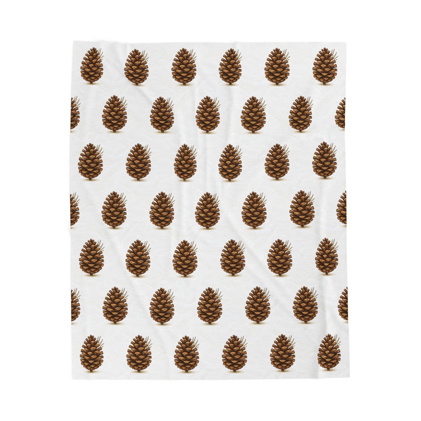 Cozy Pinecone Velveteen Plush Blanket | Soft Throw for Winter Holidays, Home Decor, Gift for Mom, Snuggling, Camping