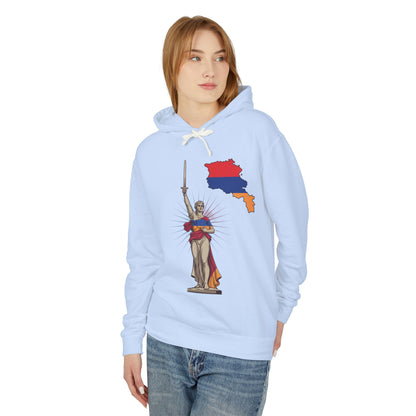 Armenia Pride Hoodie — Lady Justice Draped in Armenian Flag with Map