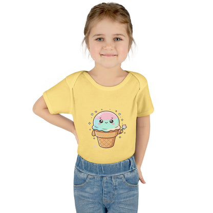 Cute Kawaii Ice Cream Cone Infant Bodysuit - Pastel Baby Onesie