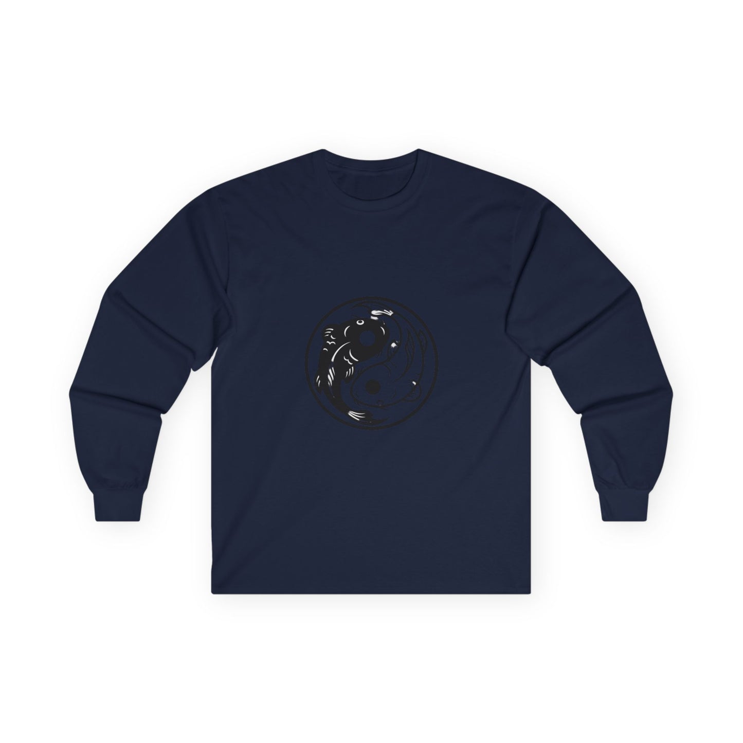 Yin Yang Koi Fish Long Sleeve Tee — Zen Balance Graphic Shirt