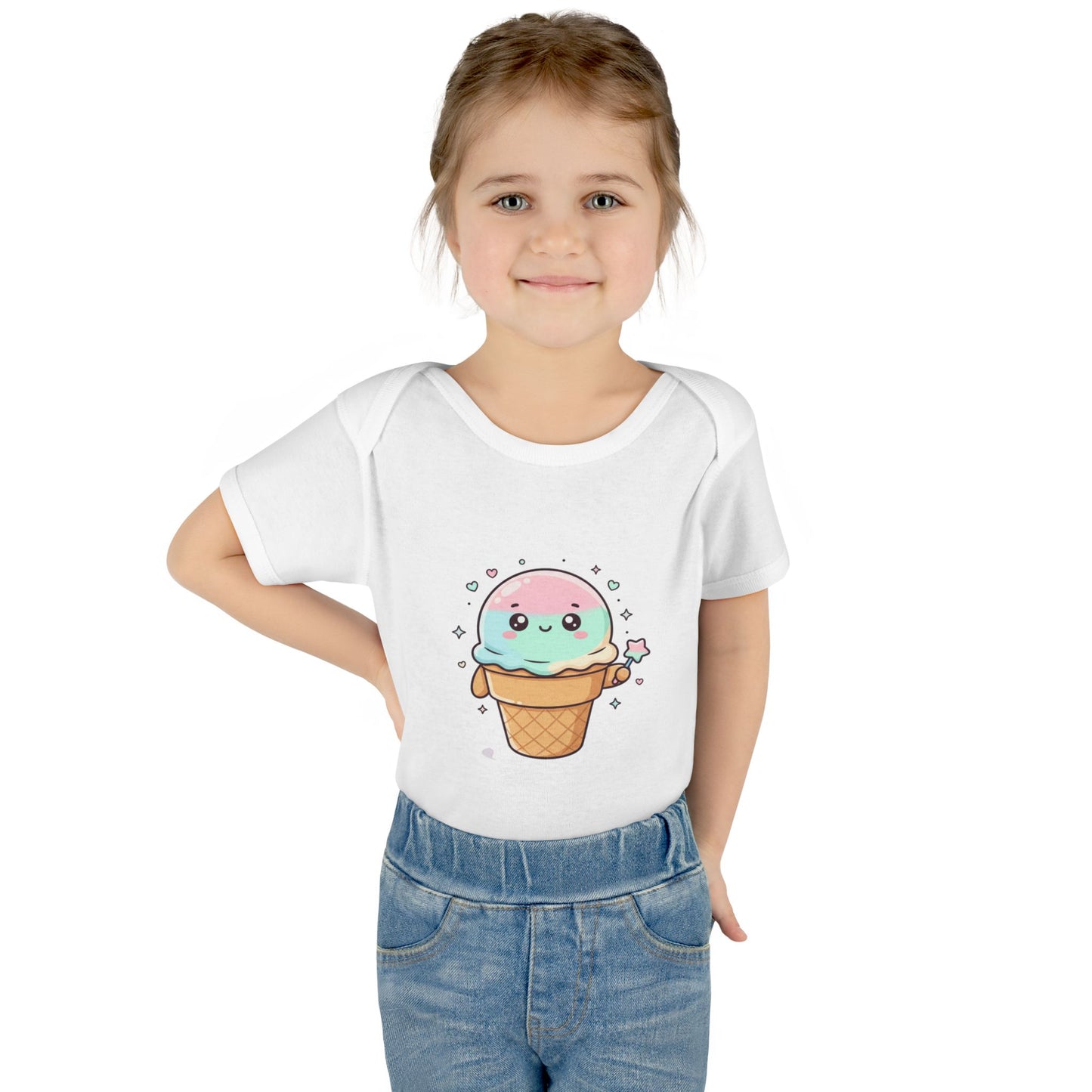 Cute Kawaii Ice Cream Cone Infant Bodysuit - Pastel Baby Onesie