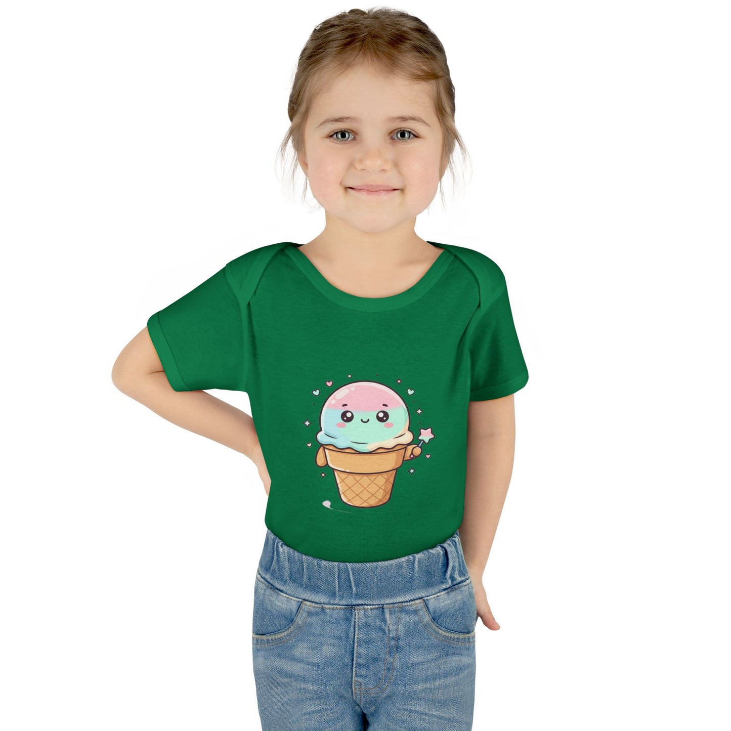 Cute Kawaii Ice Cream Cone Infant Bodysuit - Pastel Baby Onesie