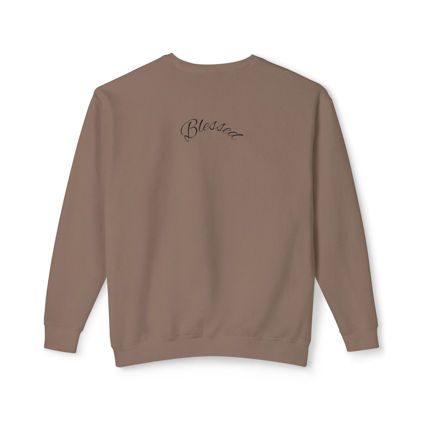 11:11 Crewneck Sweatshirt — Minimal White 'Blessed' Back Design