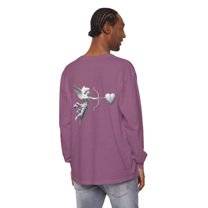 Cupid Cherub Long Sleeve Tee — Vintage Cupid Heart Graphic